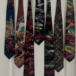 Classic Car Themed Men's Ties Set of 7
